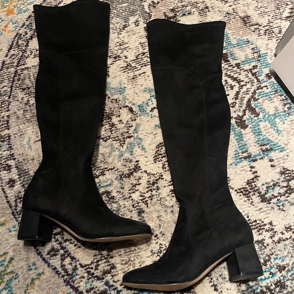 Marc Fisher Charlotte Over-the-Knee Faux-Suede Black Boots - Size 6.5 - Picture 1 of 3